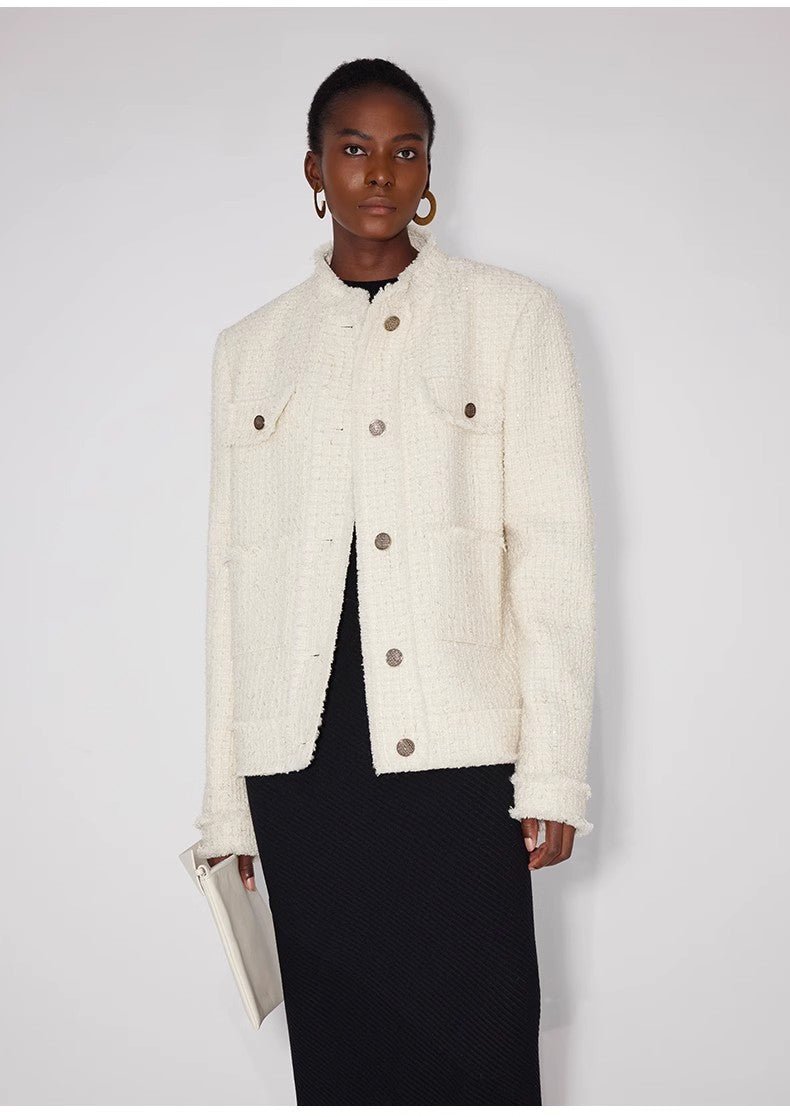 Heavy wool wool edged exquisite high - end small fragrant style jacket for women - variant_title