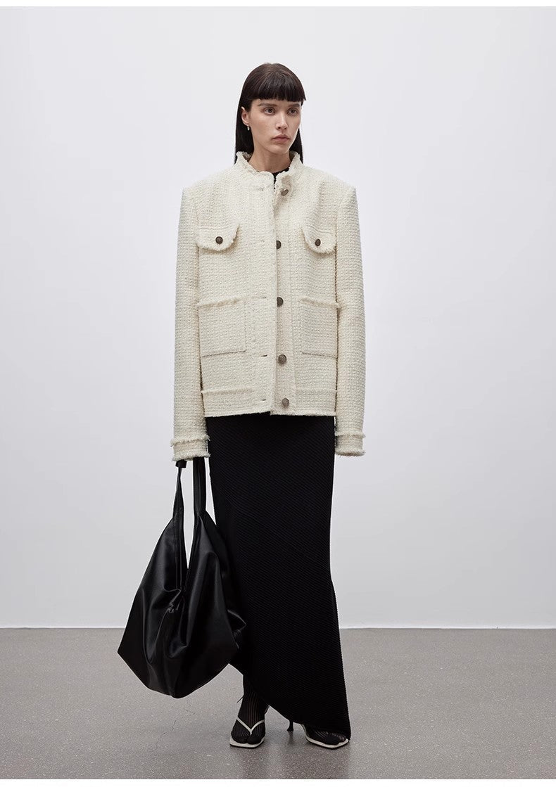 Heavy wool wool edged exquisite high - end small fragrant style jacket for women - variant_title