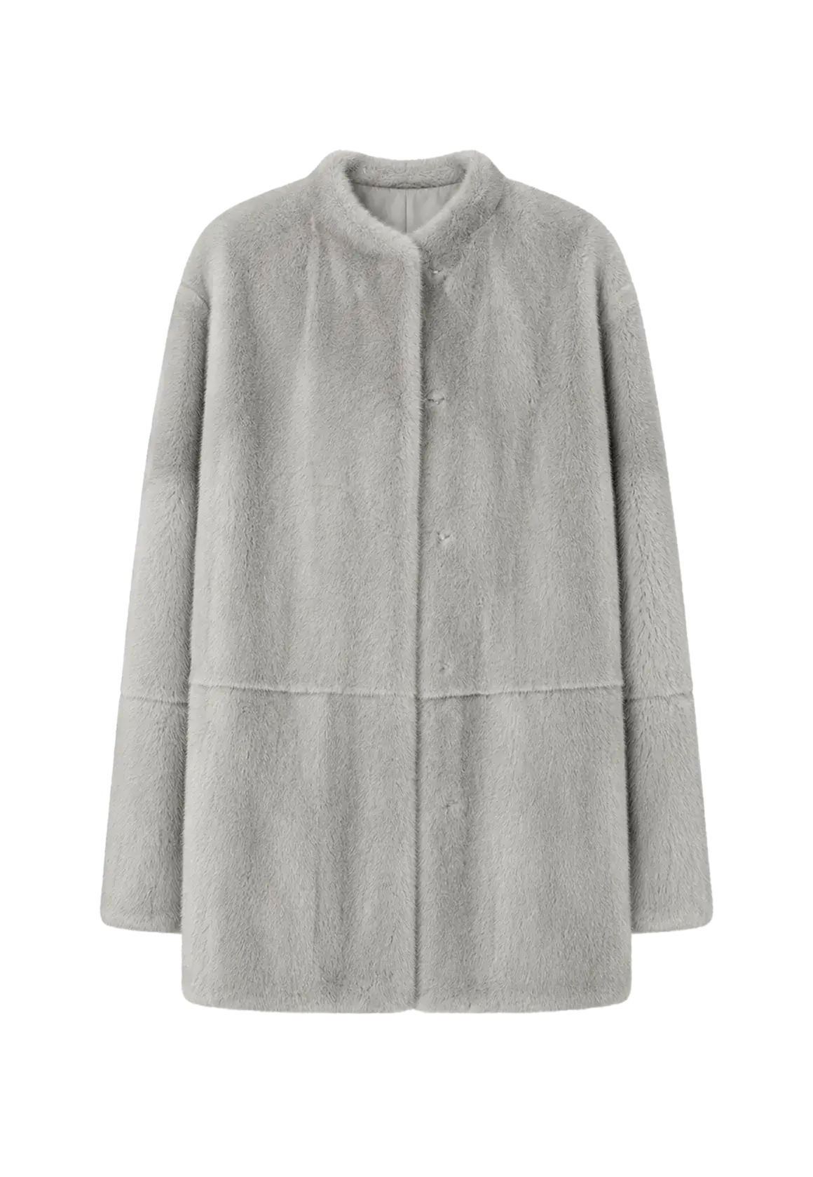 Hera Moonlight Silver Blue mink mid-length coat, transparent product view