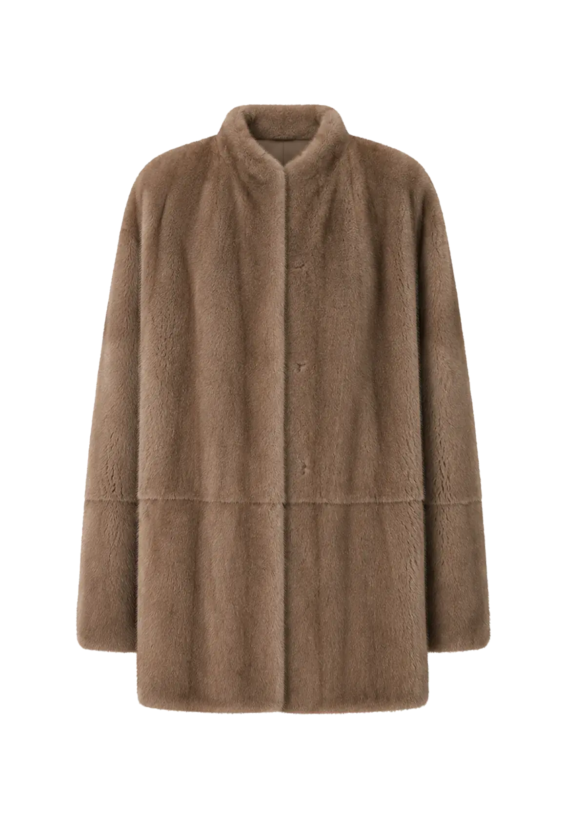Hera Moonlight Pastel mink mid-length coat, transparent product view
