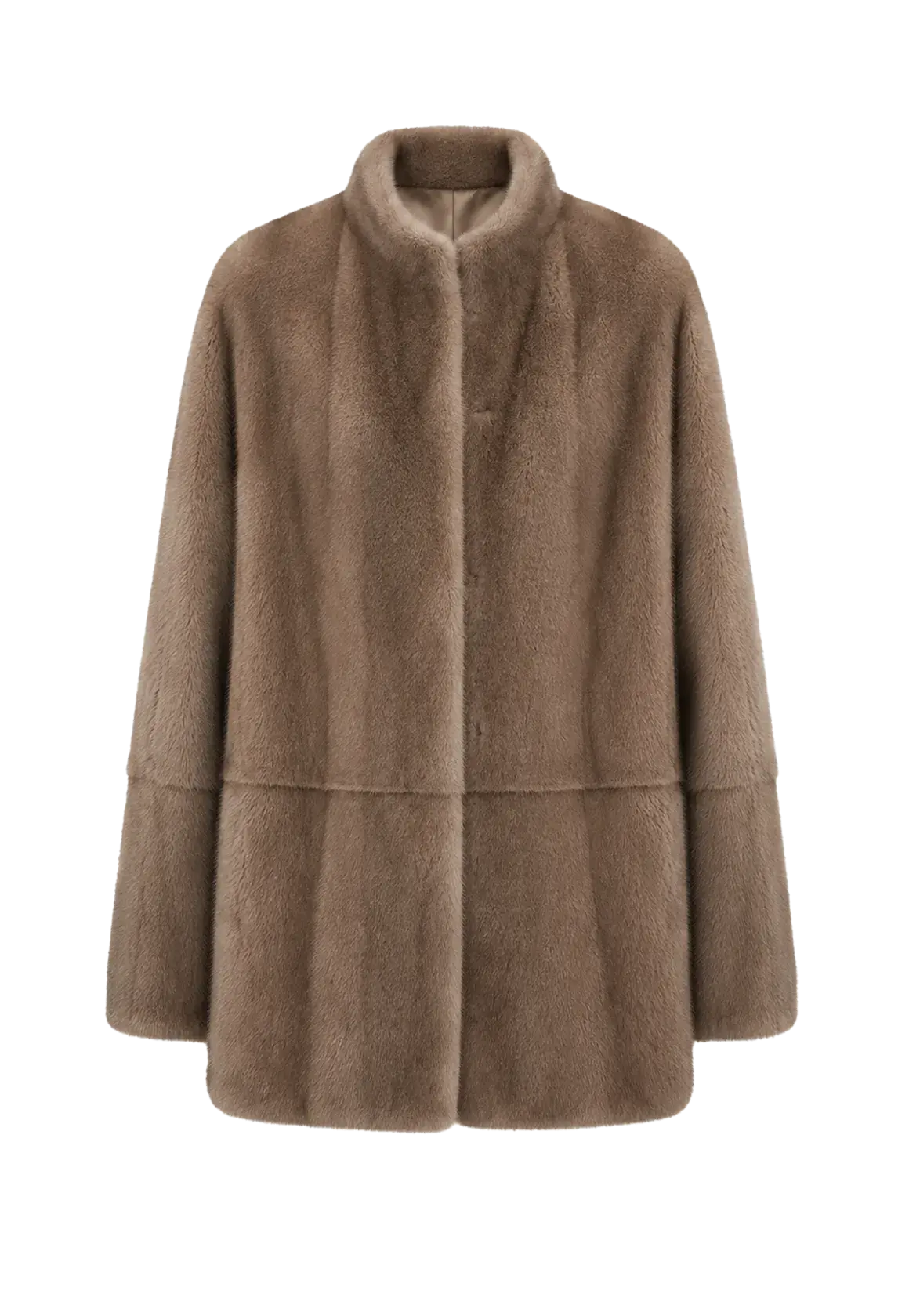 Hera Moonlight Light Brown mink mid-length coat, transparent product view