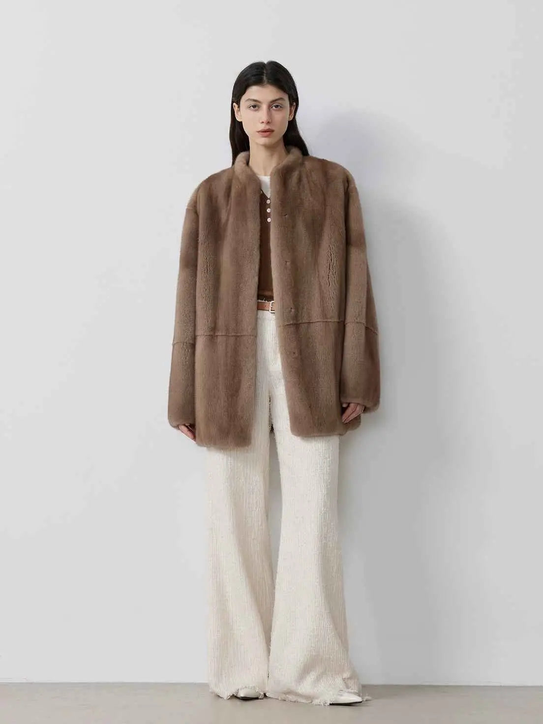 Hera Moonlight Pastel mink coat full-length styling
