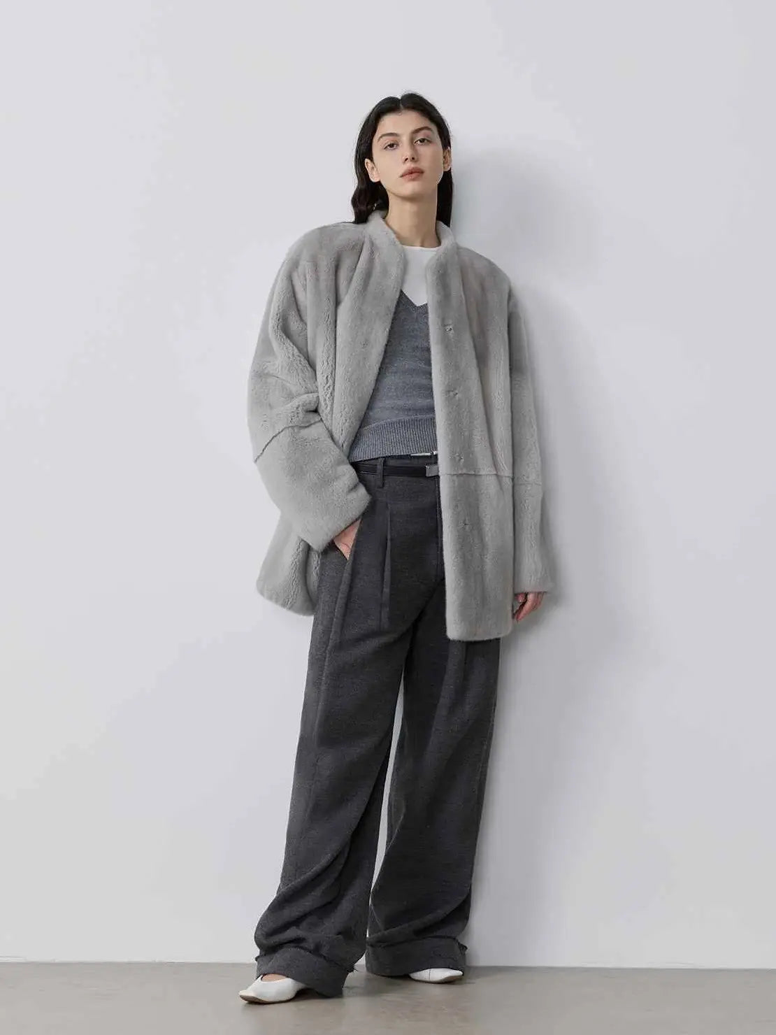 Hera Moonlight Sapphire mink coat full-length styling