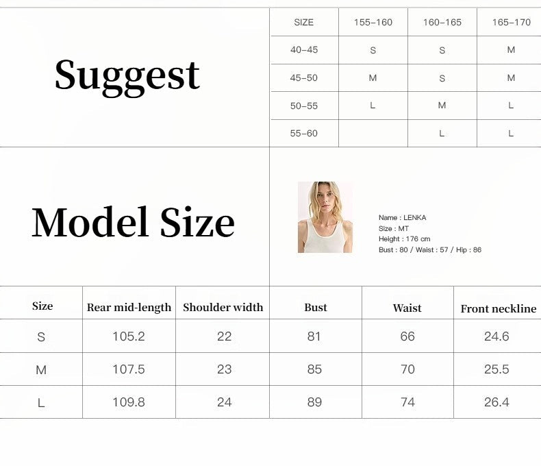 High Density Modal Mulberry Silk Insert U - neck Vest Dress"Simple Love" - variant_title