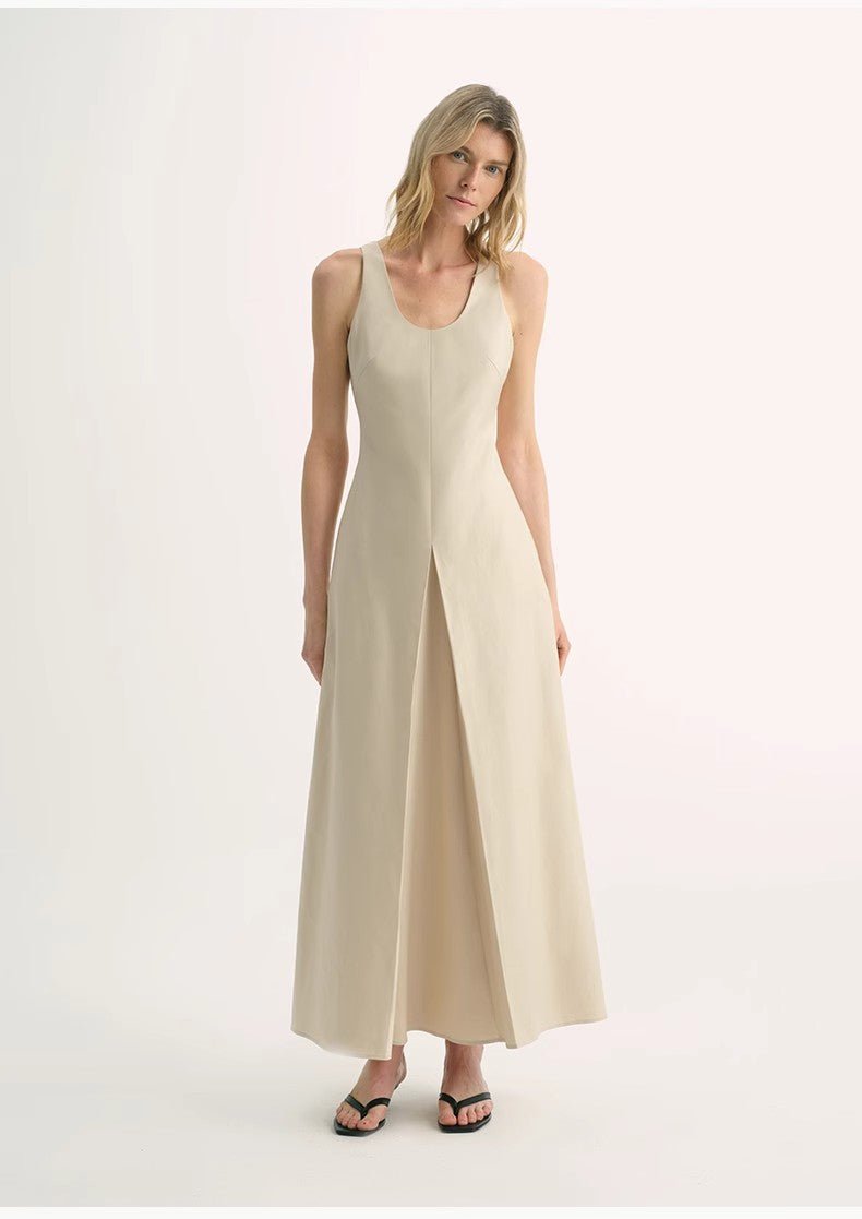 High Density Modal Mulberry Silk Insert U - neck Vest Dress"Simple Love" - variant_title