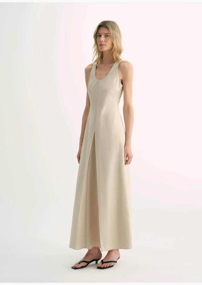 High Density Modal Mulberry Silk Insert U - neck Vest Dress"Simple Love" - variant_title