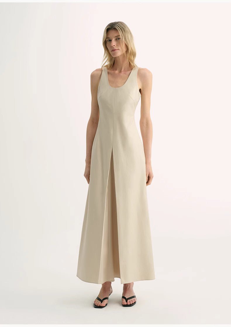 High Density Modal Mulberry Silk Insert U - neck Vest Dress"Simple Love" - variant_title