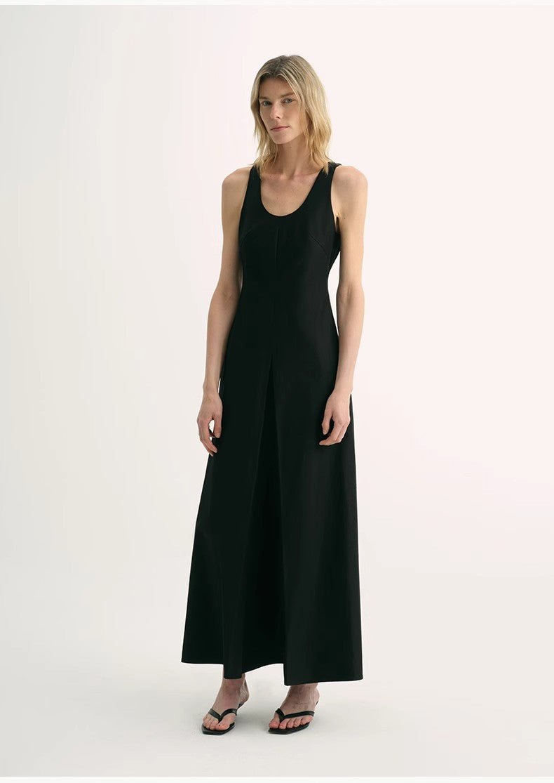 High Density Modal Mulberry Silk Insert U - neck Vest Dress"Simple Love" - variant_title