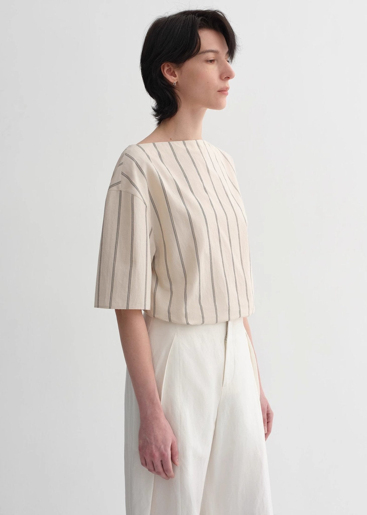 High - intelligence, relaxed, simple, high - quality, long - staple cotton, short - sleeved shirt for women - variant_title