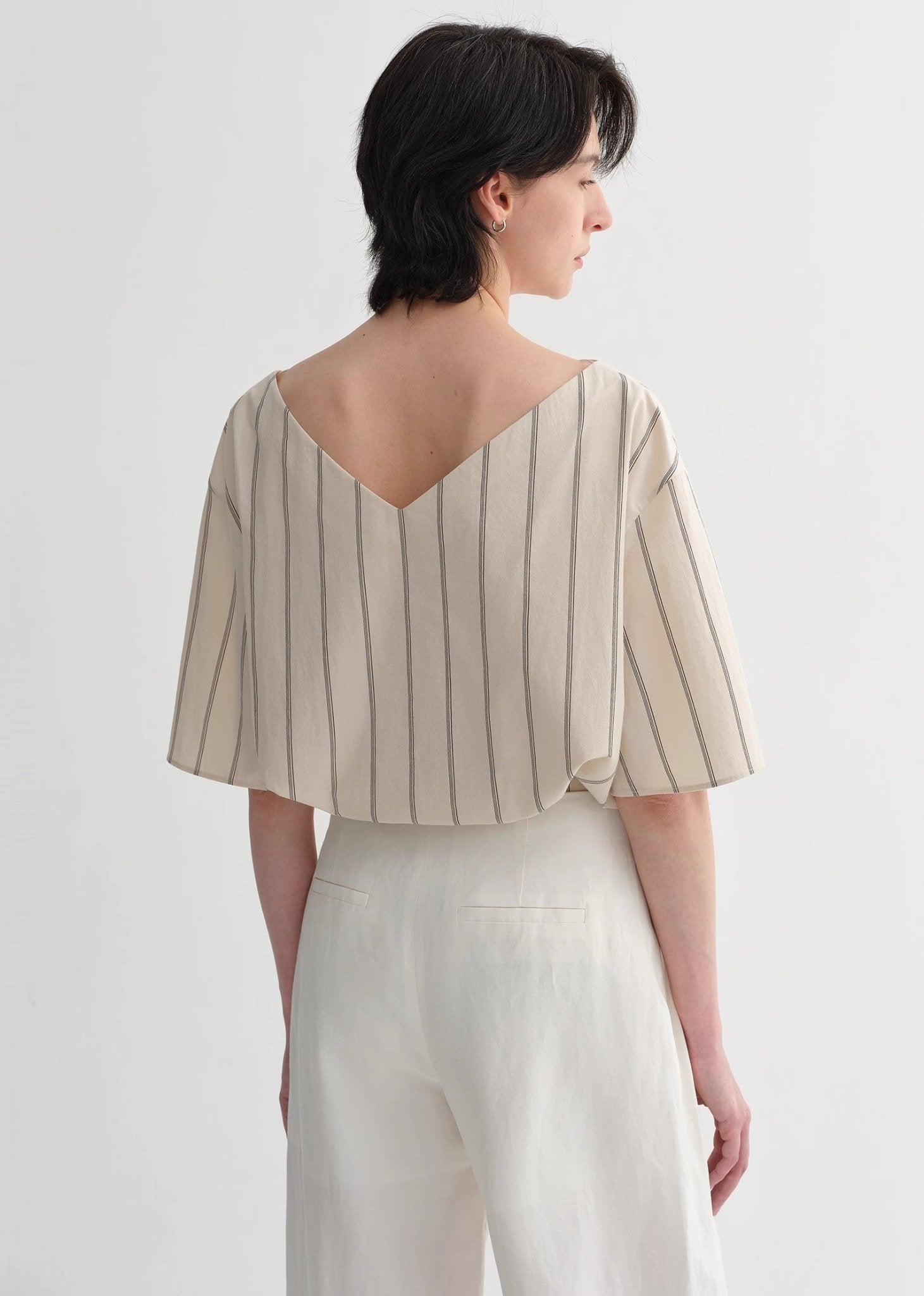 High - intelligence, relaxed, simple, high - quality, long - staple cotton, short - sleeved shirt for women - variant_title