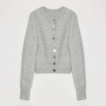 "Hokkaido Weaving Love" wool blend crew neck cardigan top - variant_title