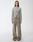 "Hokkaido Weaving Love" wool blend crew neck cardigan top - variant_title