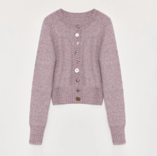 "Hokkaido Weaving Love" wool blend crew neck cardigan top - variant_title