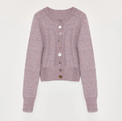 "Hokkaido Weaving Love" wool blend crew neck cardigan top - variant_title