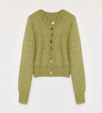 "Hokkaido Weaving Love" wool blend crew neck cardigan top - variant_title