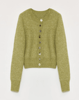 "Hokkaido Weaving Love" wool blend crew neck cardigan top - variant_title