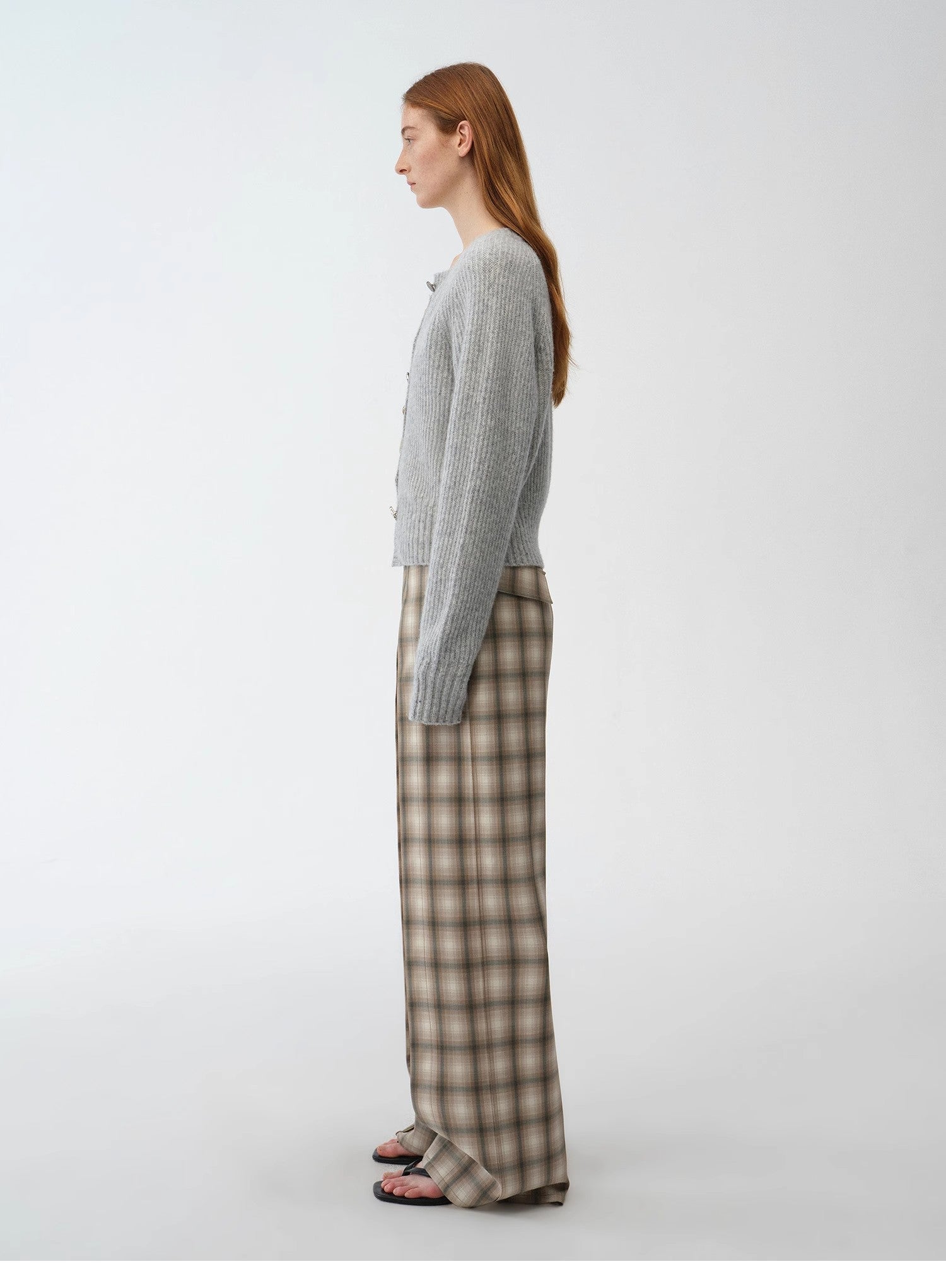 "Hokkaido Weaving Love" wool blend crew neck cardigan top - variant_title