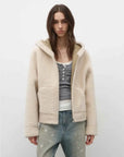hooded merino sheepskin jacket product image 02