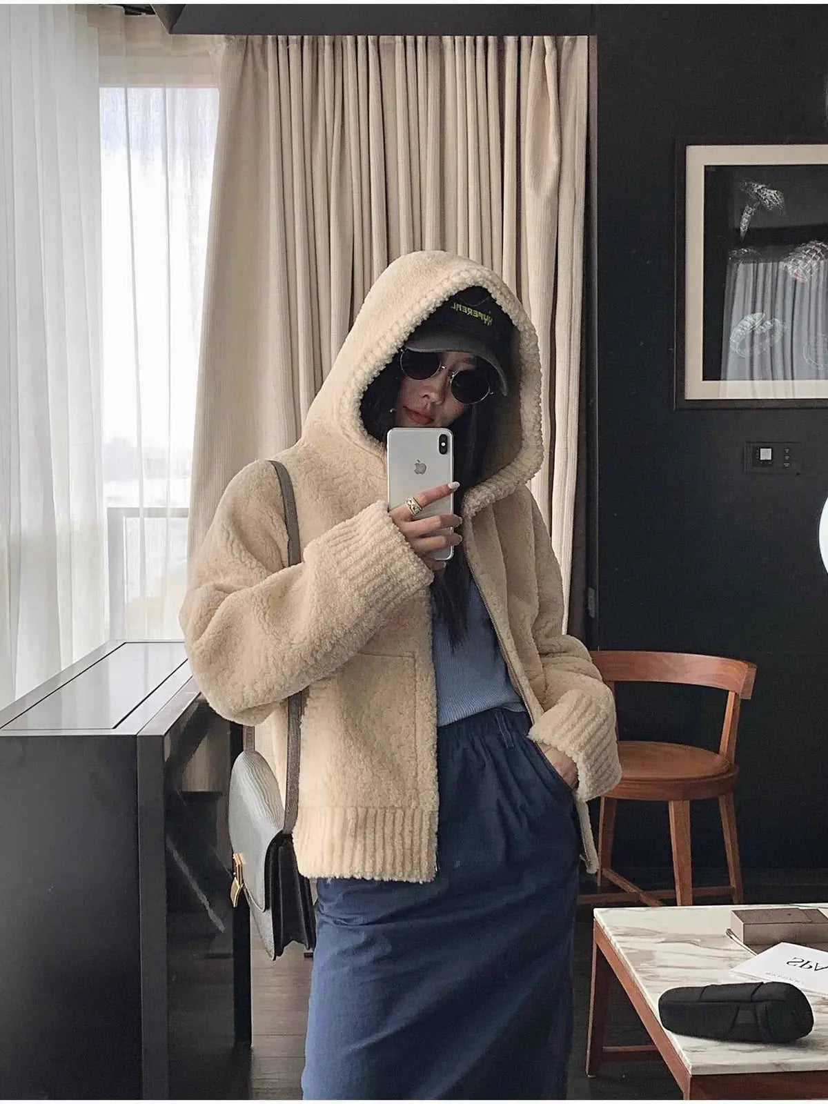  hooded merino sheepskin jacket product image 12