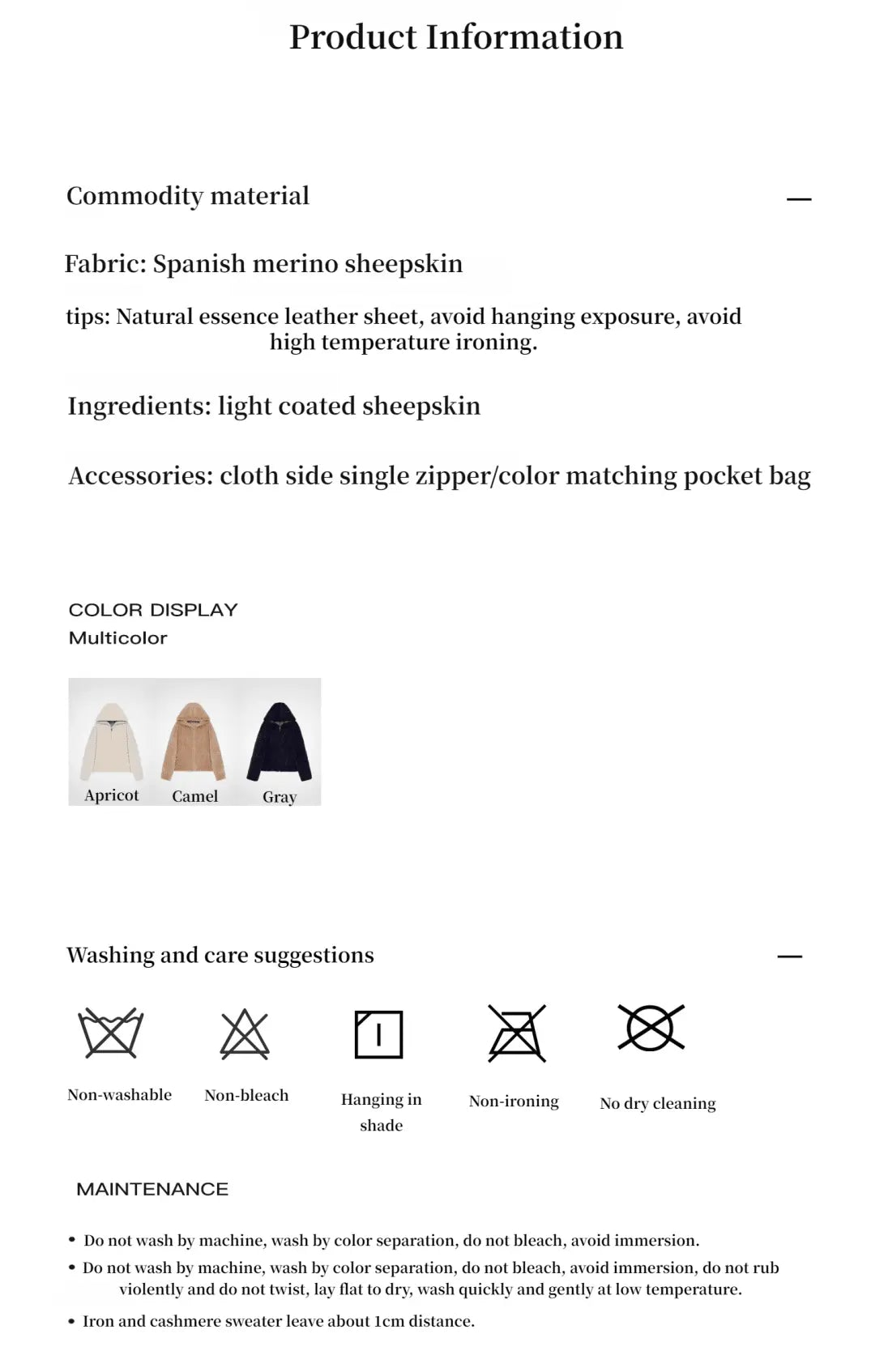 hooded merino sheepskin jacket product image 15