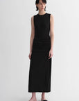 Ice silk wool blend dress with adjustable waistline, hip - flattering design, slim fit for a figure - slimming effect - variant_title