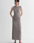 Ice silk wool blend dress with adjustable waistline, hip - flattering design, slim fit for a figure - slimming effect - variant_title