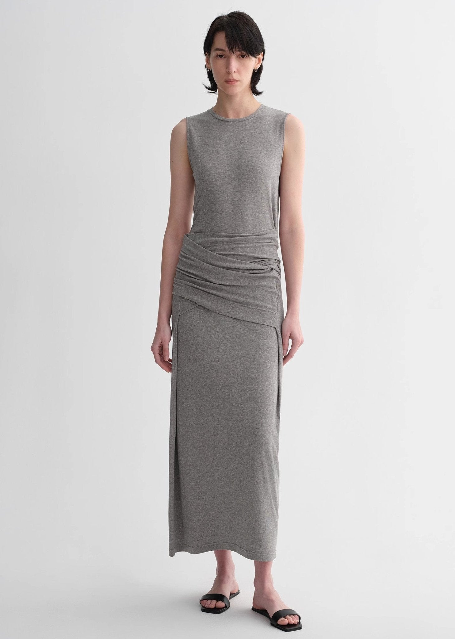 Ice silk wool blend dress with adjustable waistline, hip - flattering design, slim fit for a figure - slimming effect - variant_title