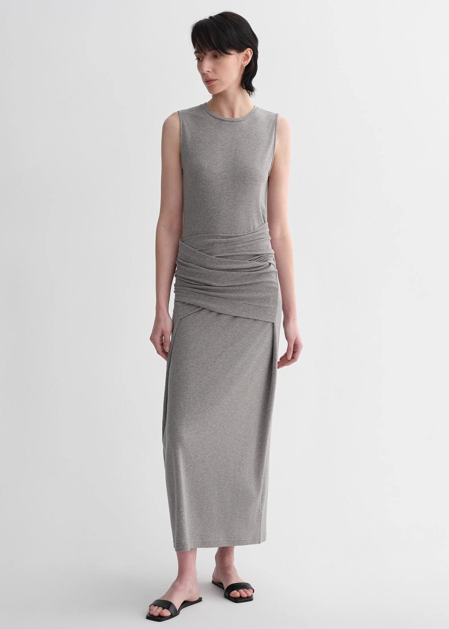Ice silk wool blend dress with adjustable waistline, hip - flattering design, slim fit for a figure - slimming effect - variant_title