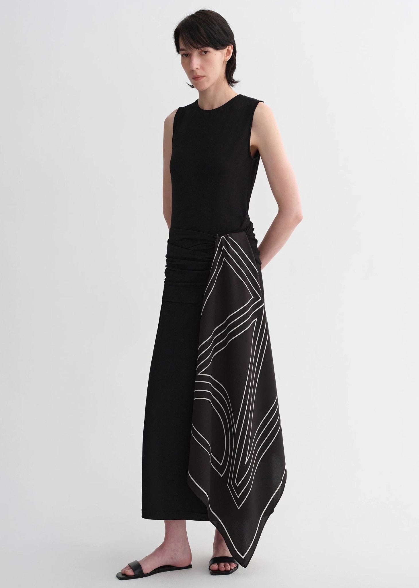 Ice silk wool blend dress with adjustable waistline, hip - flattering design, slim fit for a figure - slimming effect - variant_title