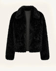 Icelandic Bell Sound black Toscana curly shearling coat product cutout