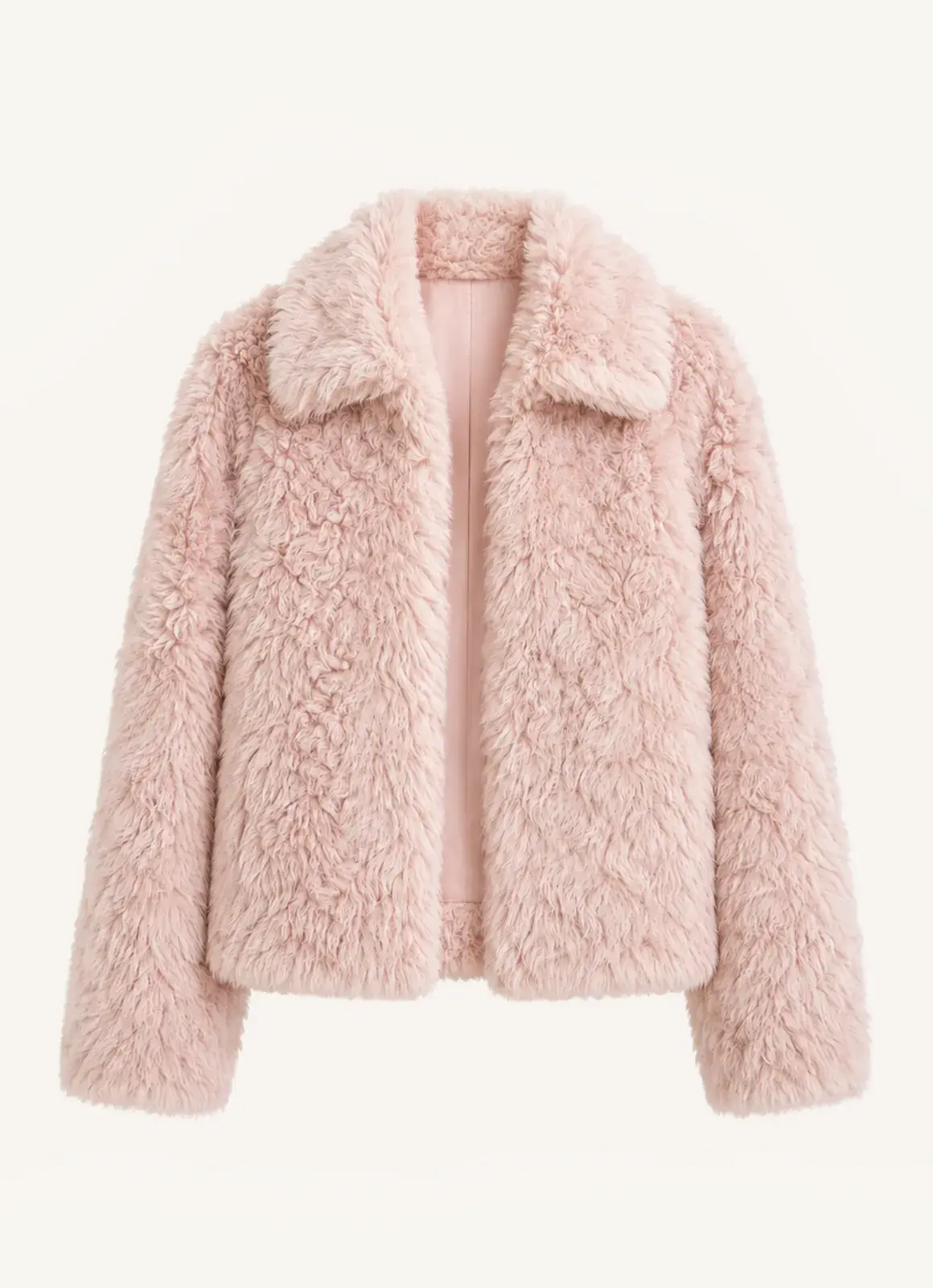 Icelandic Bell Sound dirty pink Toscana curly shearling coat product cutout