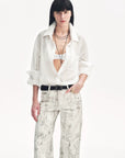 "Ideal Spring Day" Jacquard Hollow Drop Shoulder Shirt Summer - variant_title