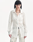 "Ideal Spring Day" Jacquard Hollow Drop Shoulder Shirt Summer - variant_title