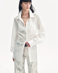 "Ideal Spring Day" Jacquard Hollow Drop Shoulder Shirt Summer - variant_title