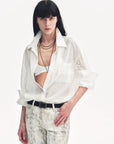 "Ideal Spring Day" Jacquard Hollow Drop Shoulder Shirt Summer - variant_title