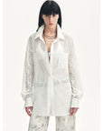 "Ideal Spring Day" Jacquard Hollow Drop Shoulder Shirt Summer - variant_title