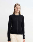 “Imbell"Imported Yangtze 30NM Contrast Stitch Wool Knit Skin - Friendly Short Top - variant_title