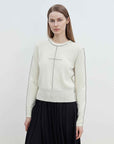 “Imbell"Imported Yangtze 30NM Contrast Stitch Wool Knit Skin - Friendly Short Top - variant_title
