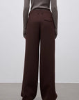 Imported wool pleated high - waisted straight - leg all - match slimming suit trousers for women - variant_title