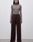 Imported wool pleated high - waisted straight - leg all - match slimming suit trousers for women - variant_title