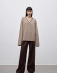 Imported wool pleated high - waisted straight - leg all - match slimming suit trousers for women - variant_title
