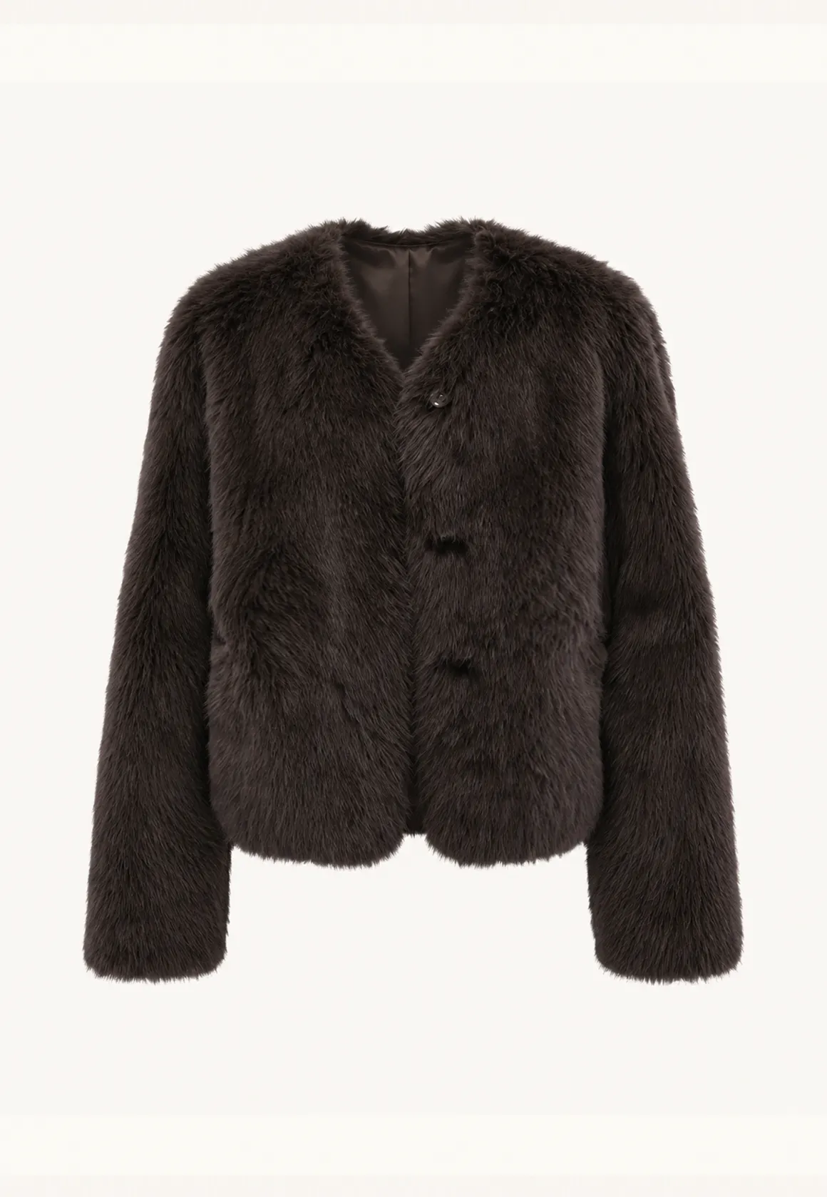 "Darcy Manor" imported Toscana straight wool sheepskin sweetheart collar short fur coat