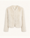 "Darcy Manor" imported Toscana straight wool sheepskin sweetheart collar short fur coat