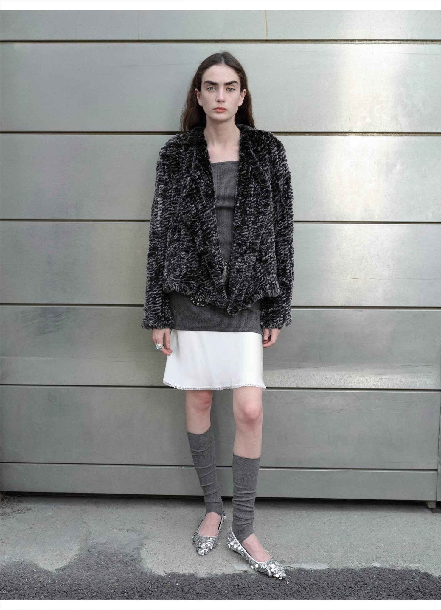 "Inspiration Glimpse" lapel double - breasted loose woven Rex rabbit fur coat for women in winter - variant_title