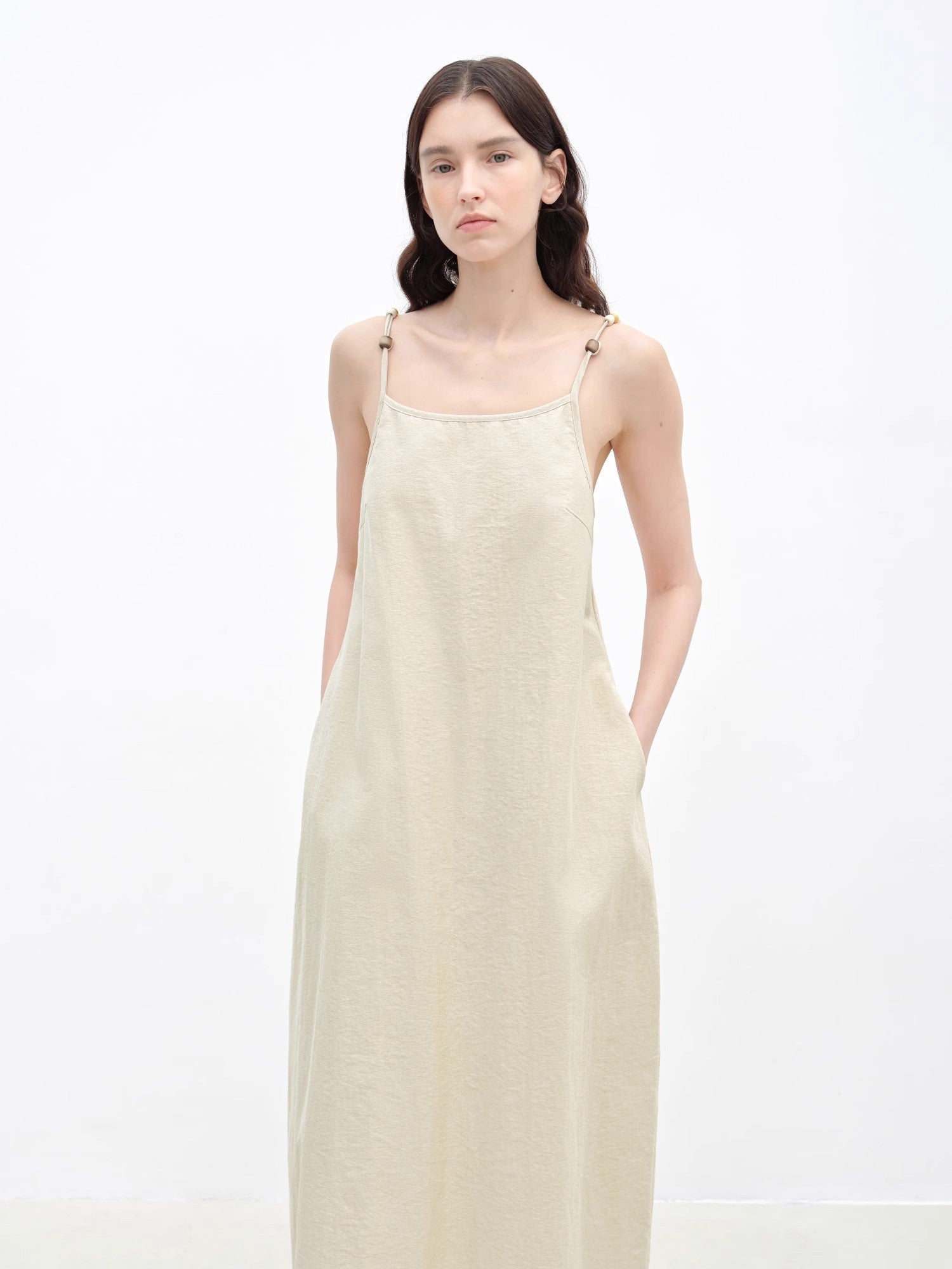 "Island Walk" Cotton Beaded Sling Dress - variant_title