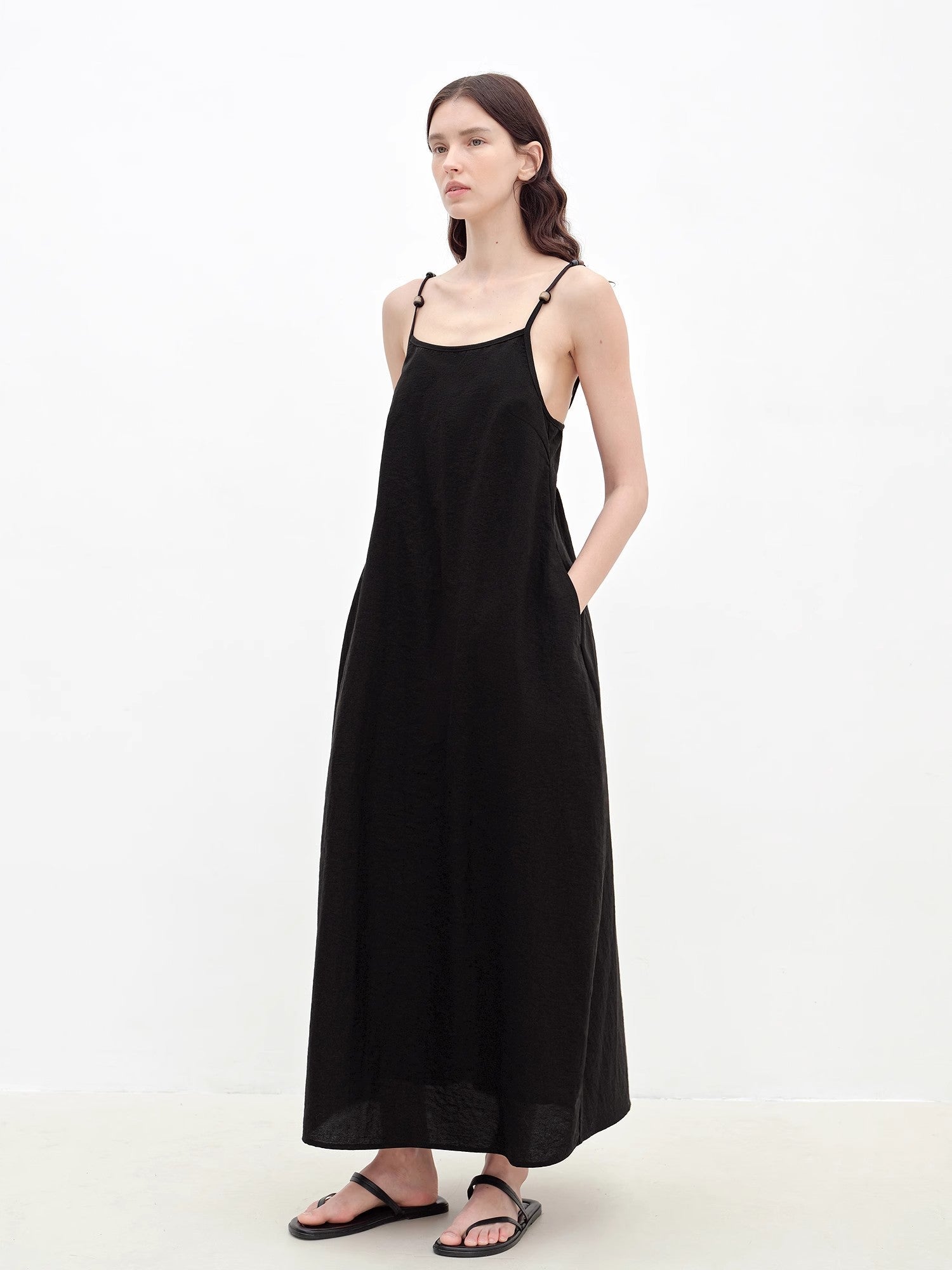 "Island Walk" Cotton Beaded Sling Dress - variant_title
