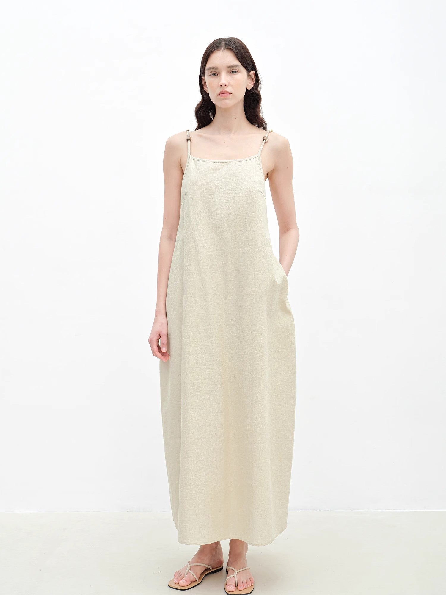 "Island Walk" Cotton Beaded Sling Dress - variant_title