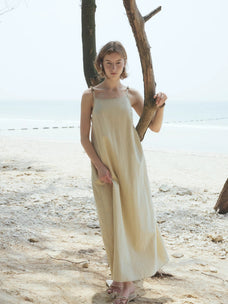 "Island Walk" Cotton Beaded Sling Dress - variant_title