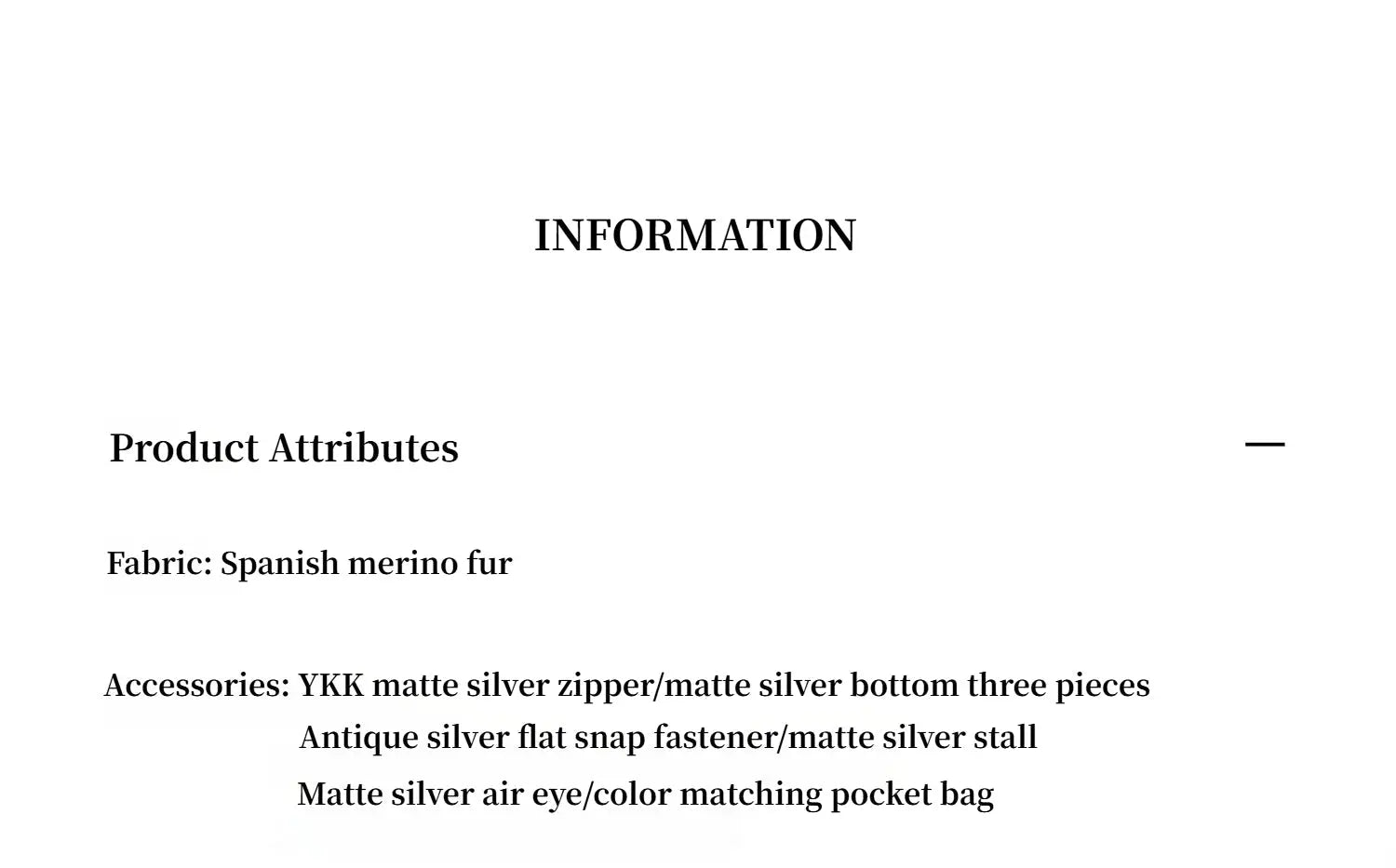 Jazz Party Spanish Merino shearling jacket materials and product information