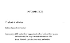 Jazz Party Spanish Merino shearling jacket materials and product information